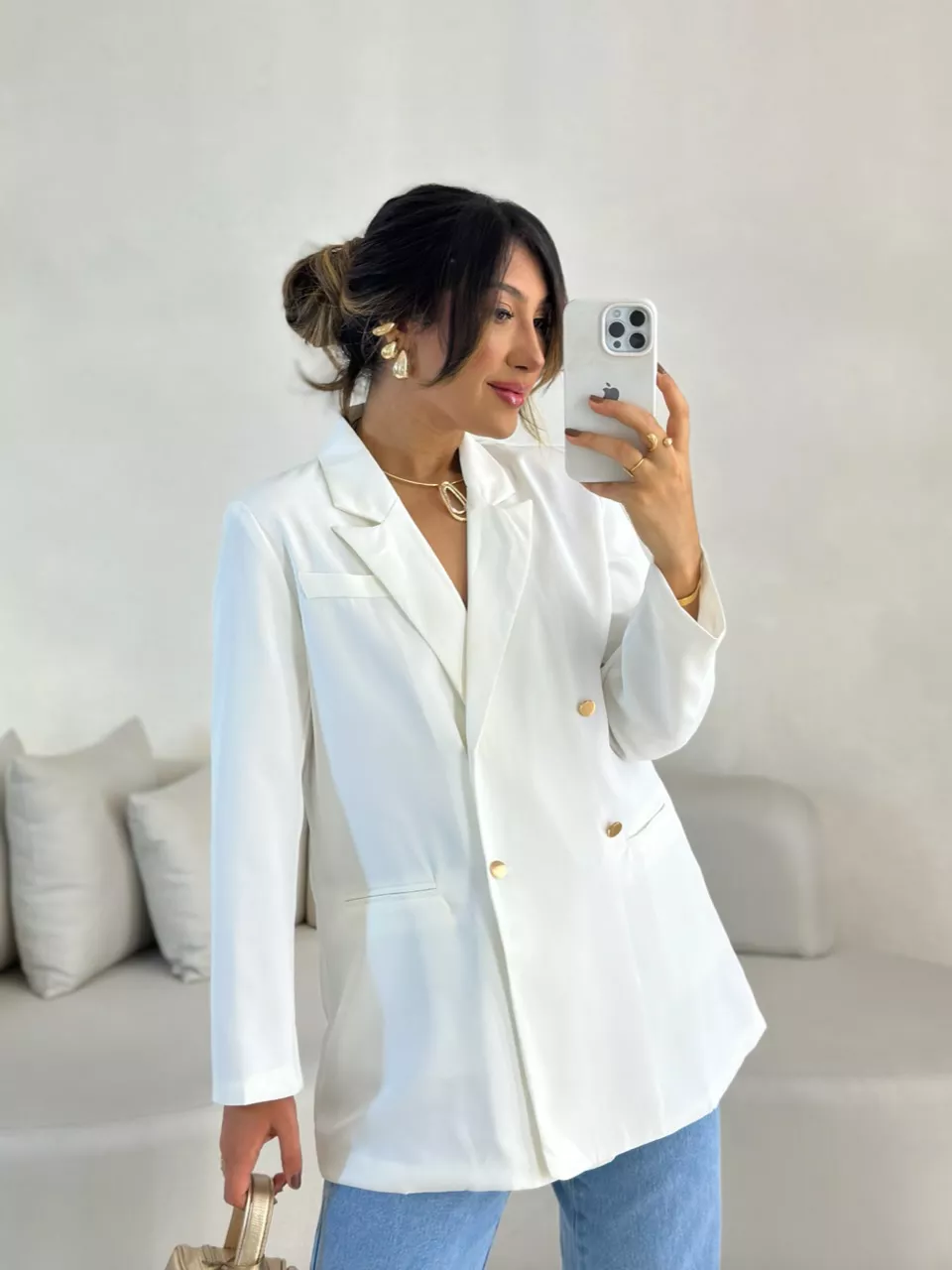 BLAZER MARIA CLARA FAIXA OFF - 0055480048 - CAROLLA FERRARO
