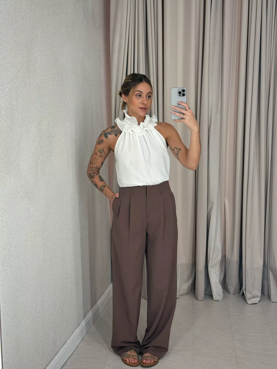 CALÇA FABIANA MARROM - 0056350054 - CAROLLA FERRARO