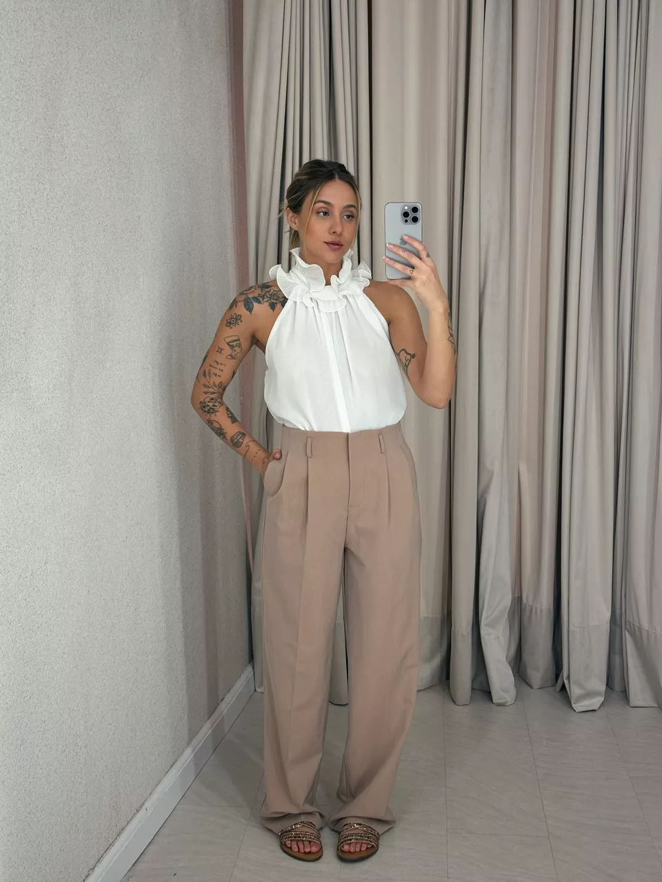 CALÇA FABIANA NUDE - 0056350049 - CAROLLA FERRARO