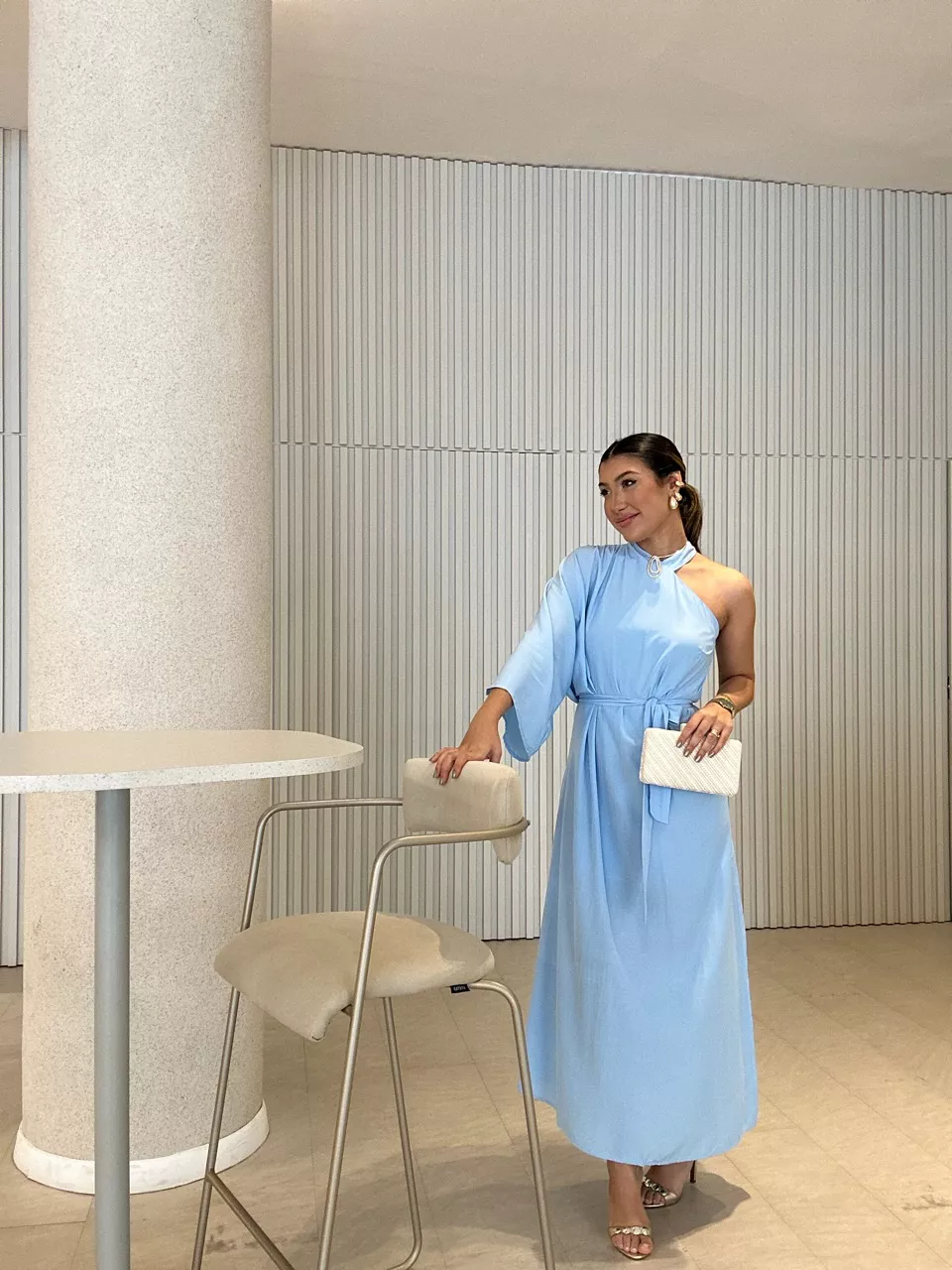 VESTIDO MONIQUE LONGO AZUL - 0056520109 - CAROLLA FERRARO