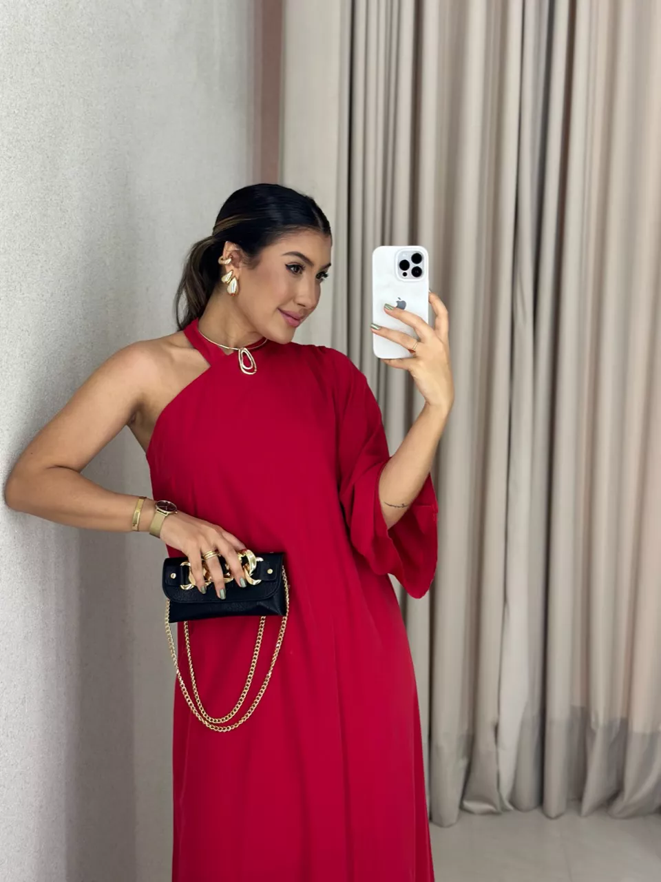 VESTIDO MONIQUE LONGO VERMELHO