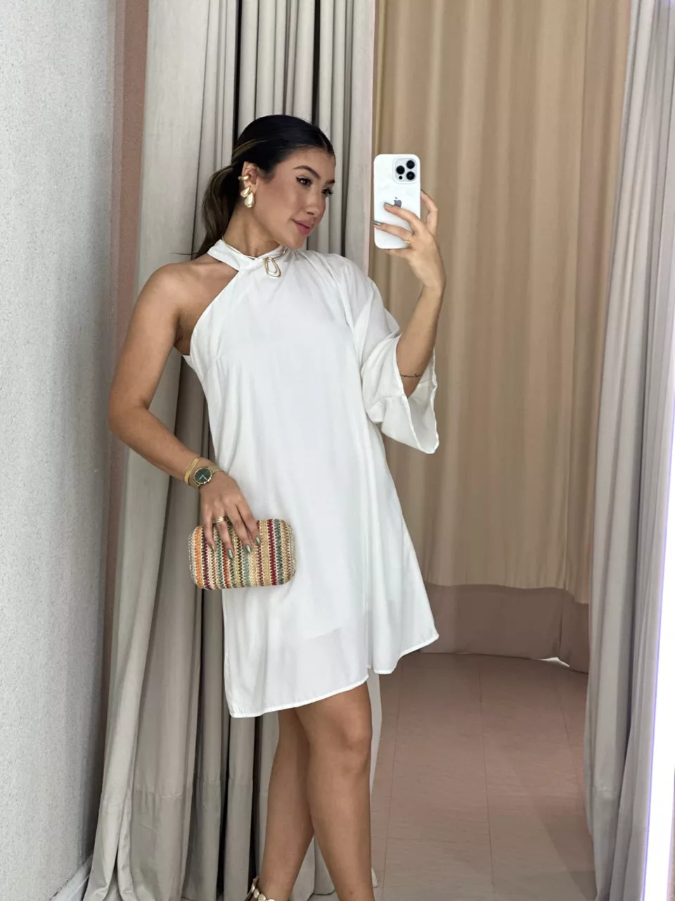VESTIDO SANDY CURTO MARFIM - 0056510056 - CAROLLA FERRARO