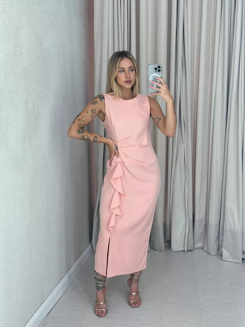 VESTIDO ADÉLIA CAVADO ROSÊ