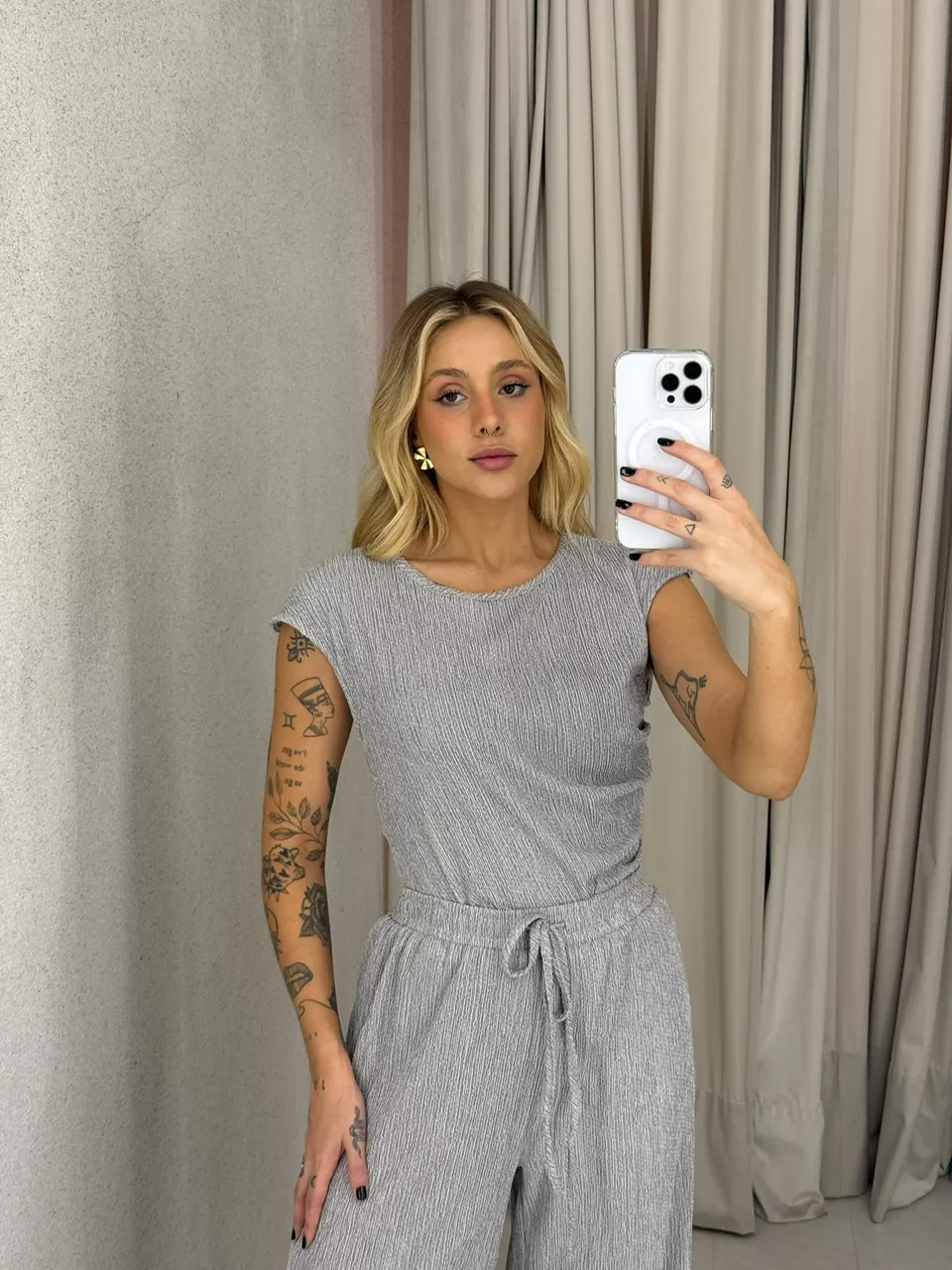 CONJUNTO ELIZABETH CALÇA CINZA