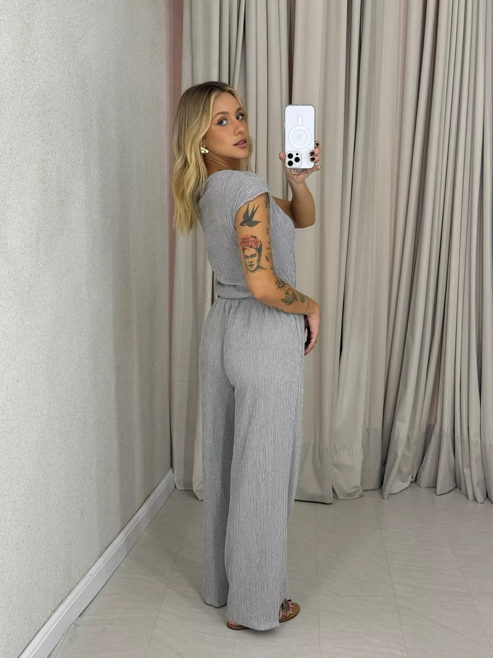 CONJUNTO ELIZABETH CALÇA CINZA