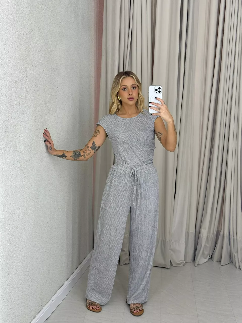 CONJUNTO ELIZABETH CALÇA CINZA