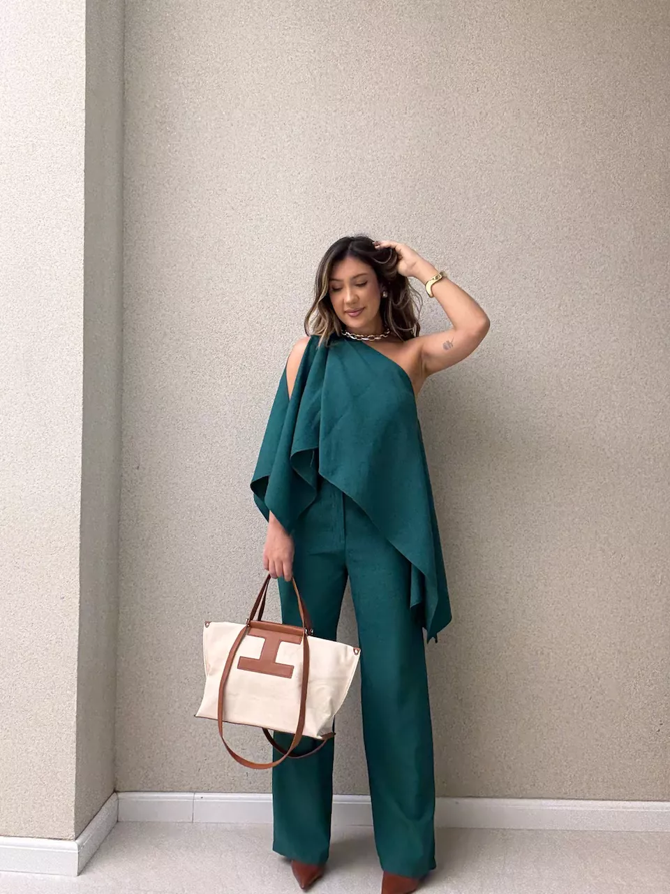 CONJUNTO FLAVIANA CAPA VERDE - 0064490014 - CAROLLA FERRARO