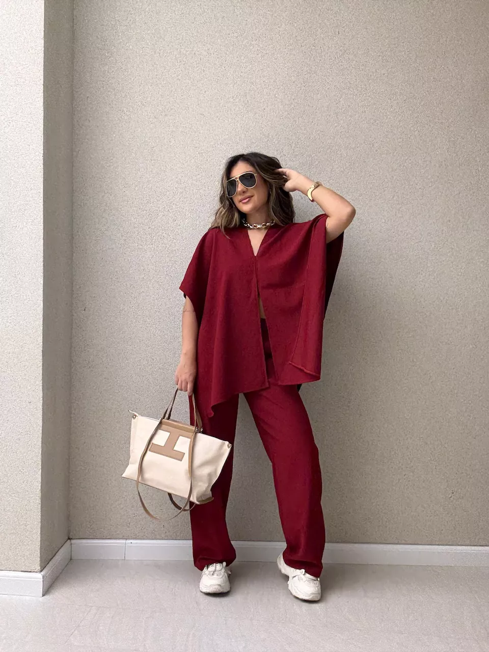 CONJUNTO FLAVIANA CAPA VINHO - 0064490168 - CAROLLA FERRARO