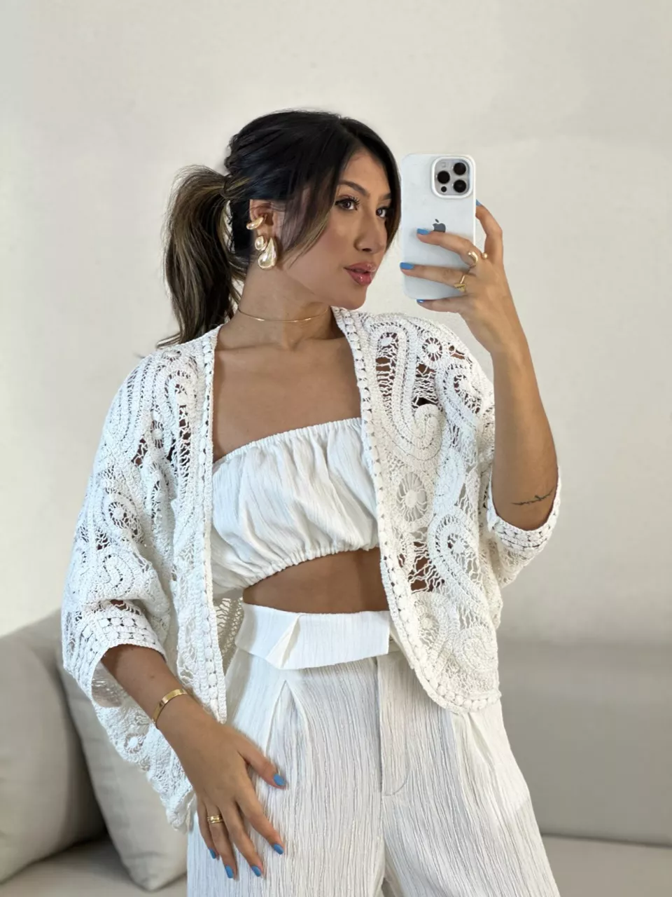 KIMONO NATI CROCHÊ OFF - 0055520048 - CAROLLA FERRARO
