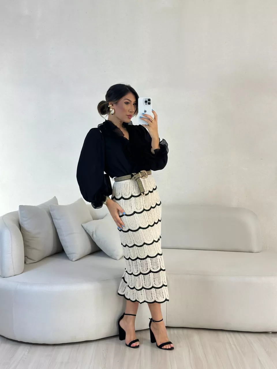 SAIA ALANA CROCHÊ NUDE/PRETA