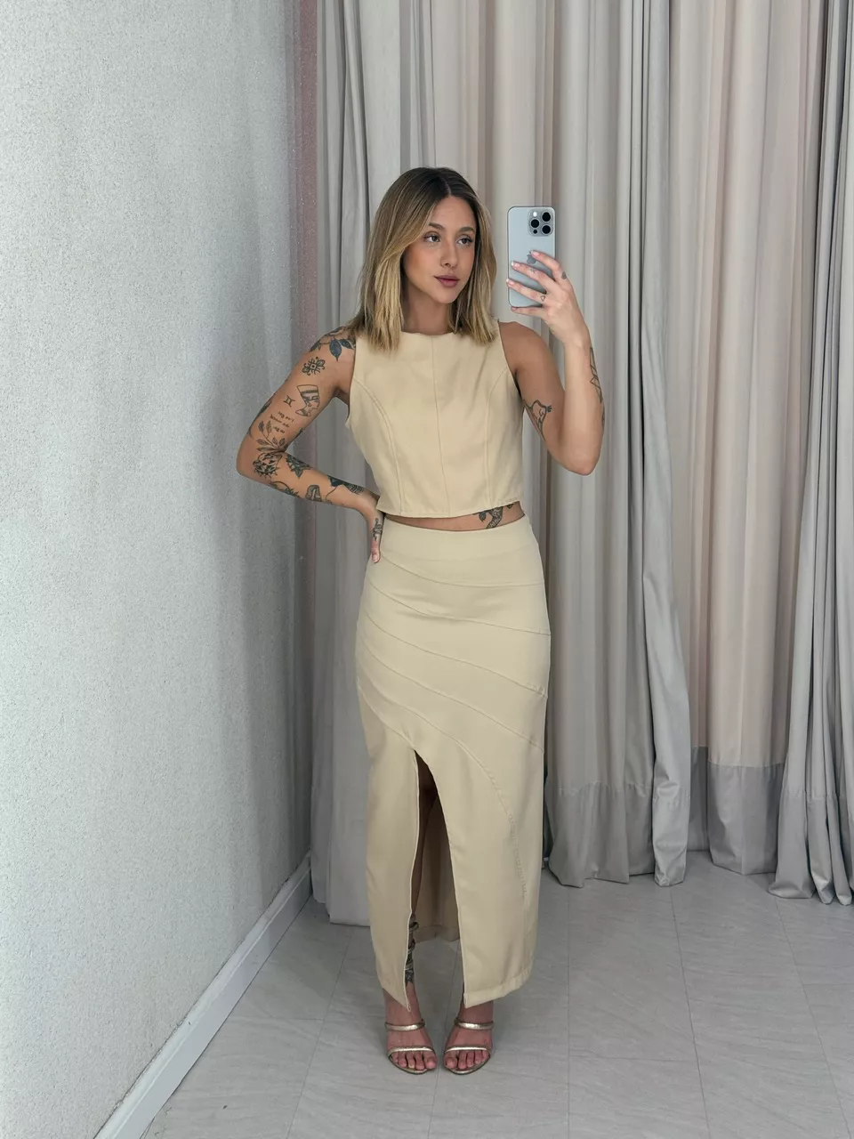 CONJUNTO MARIA LIZ SAIA AREIA - 0056530110 - CAROLLA FERRARO