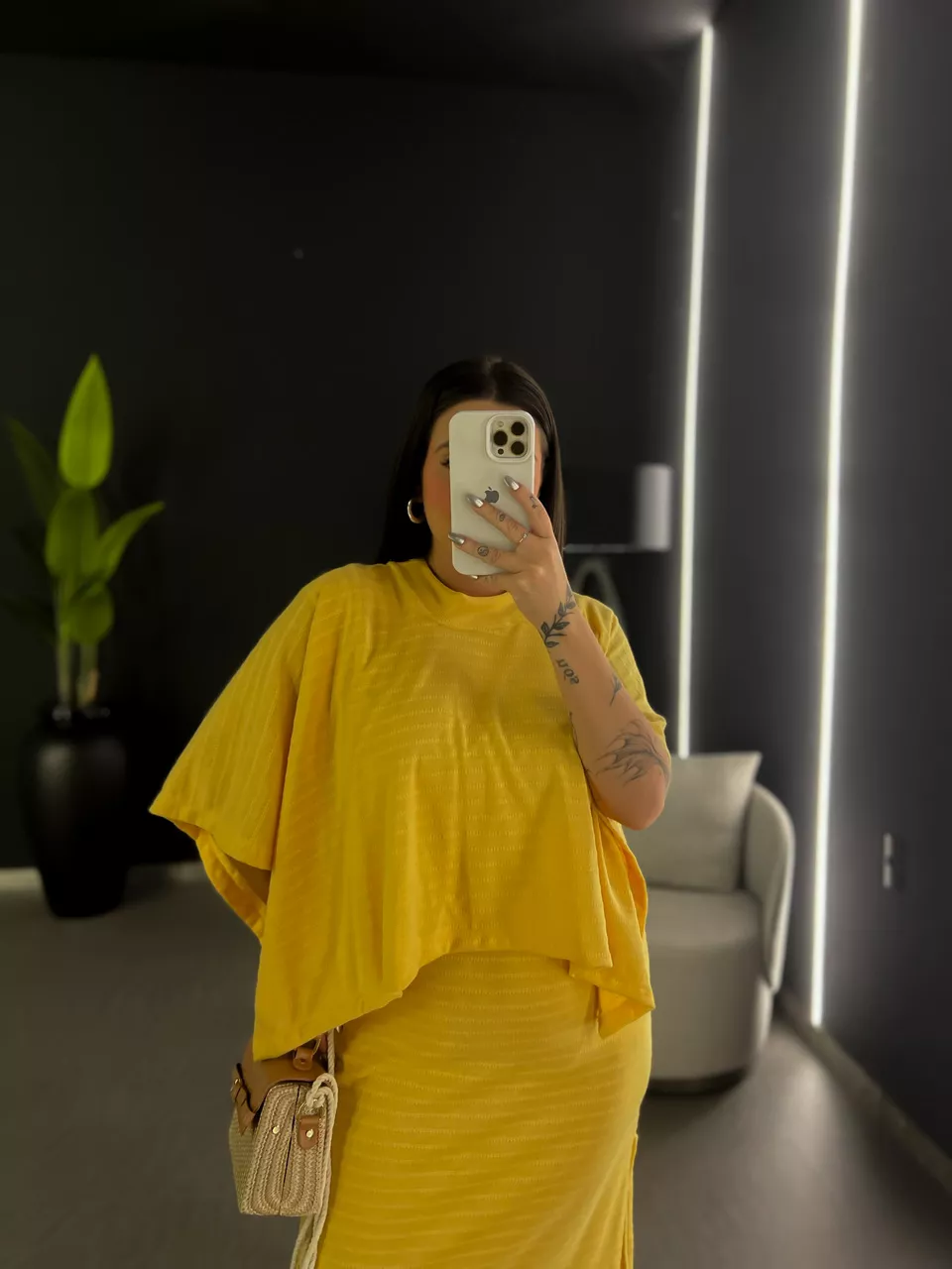 PONCHO CF MALHA AMARELO