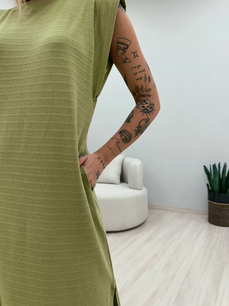 VESTIDO CF MUSCLE LONGO VERDE