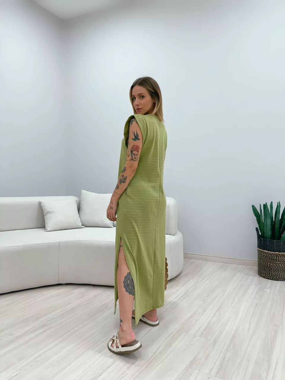 VESTIDO CF MUSCLE LONGO VERDE