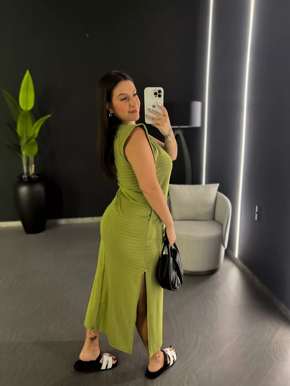 VESTIDO CF MUSCLE LONGO VERDE