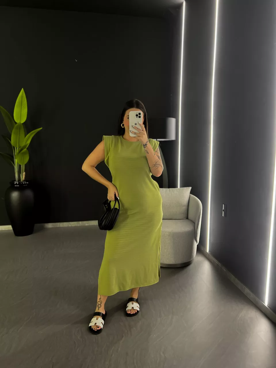 VESTIDO CF MUSCLE LONGO VERDE