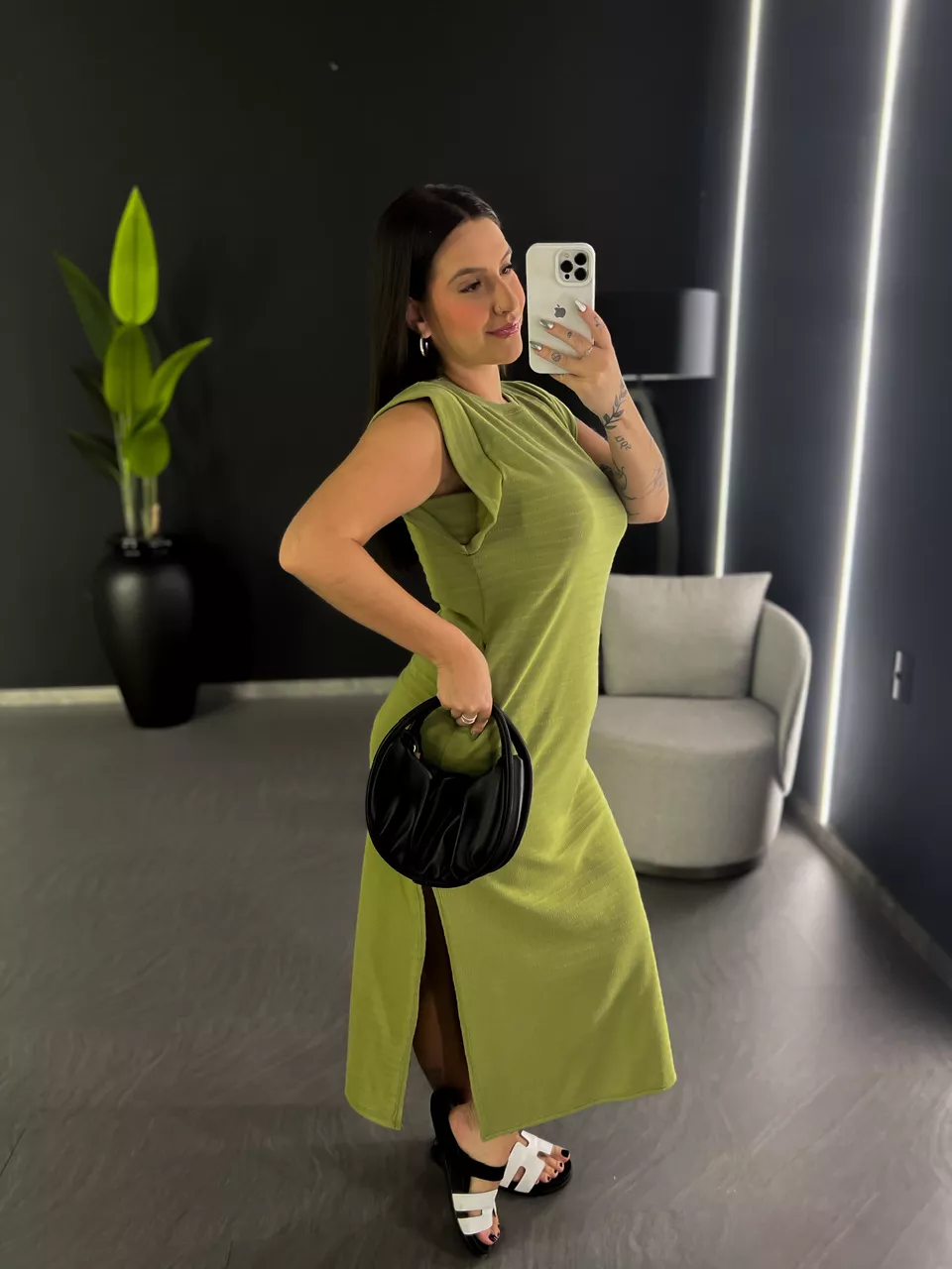 VESTIDO CF MUSCLE LONGO VERDE