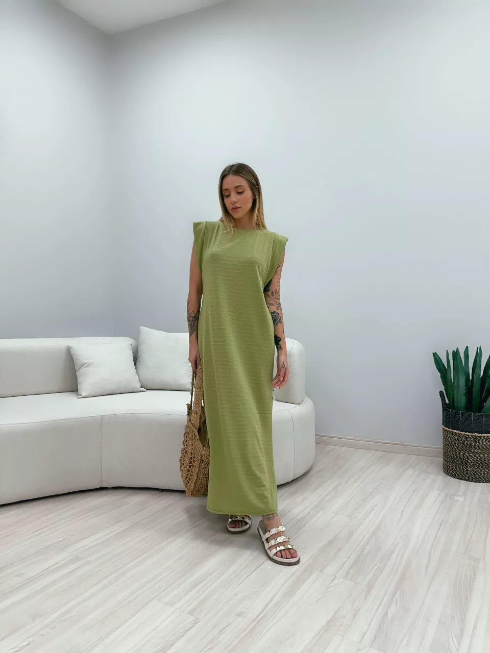 VESTIDO CF MUSCLE LONGO VERDE