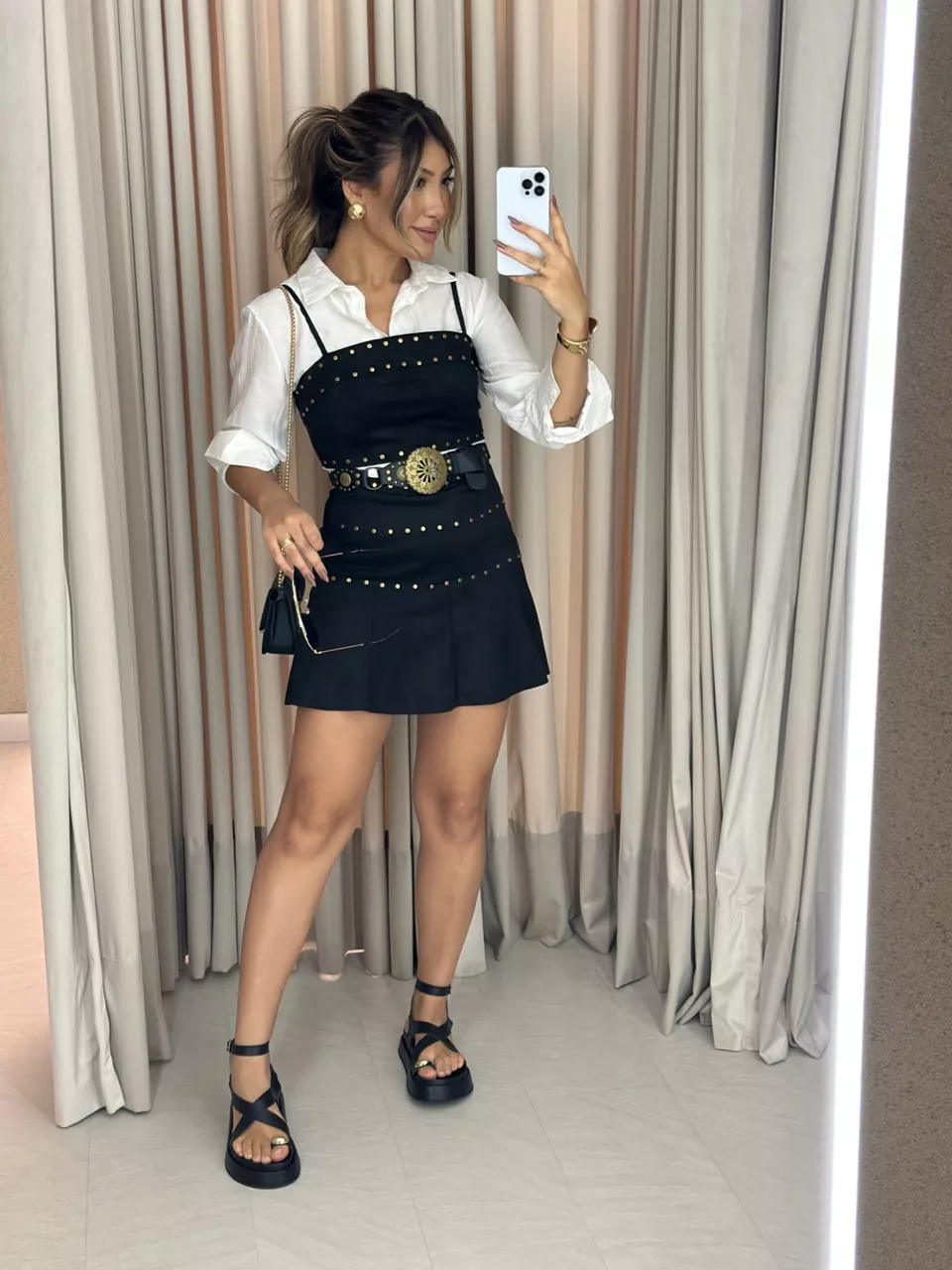 CONJUNTO DALLAS SAIA PRETO - 0061610032 - CAROLLA FERRARO