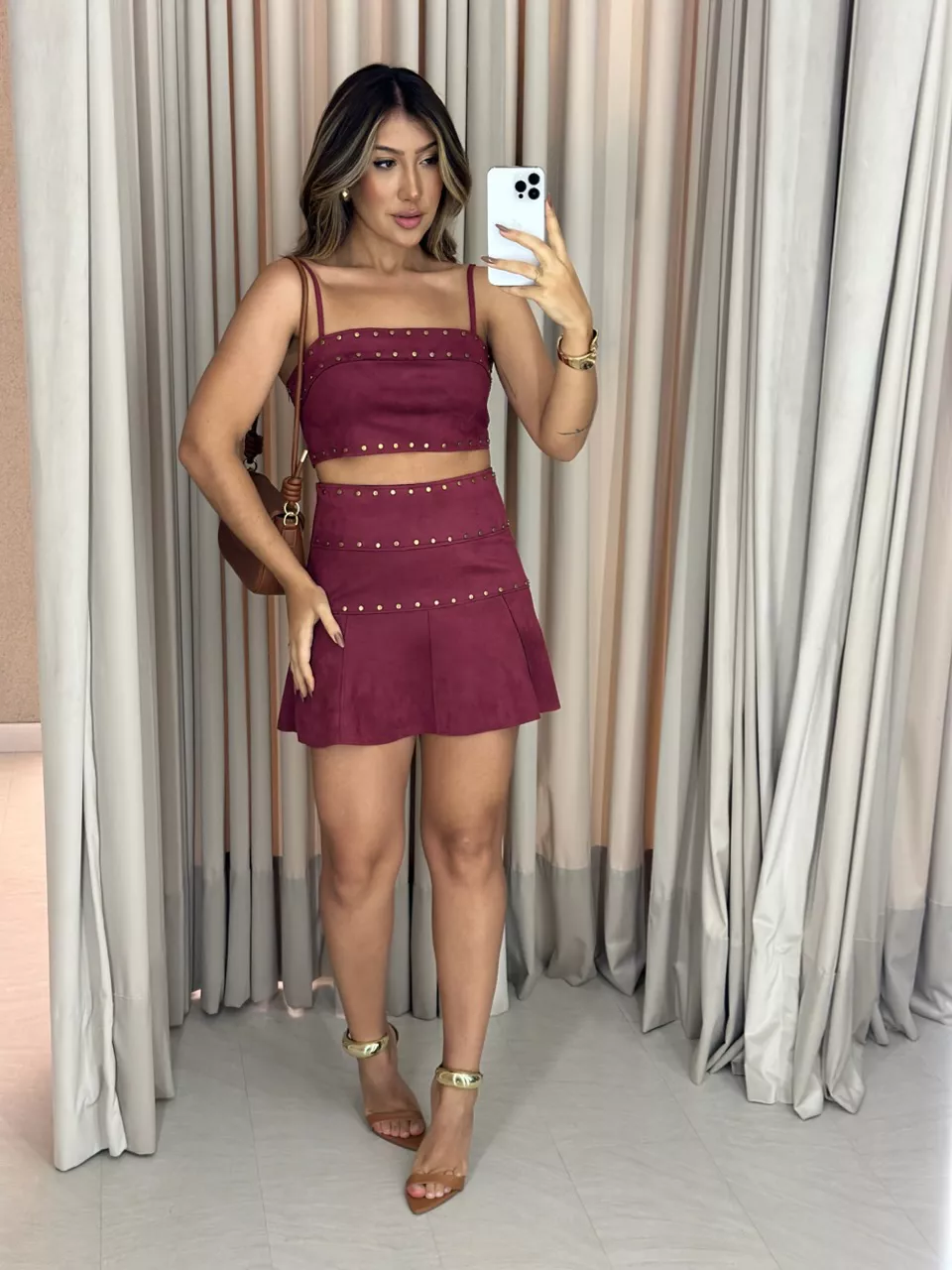 CONJUNTO DALLAS SAIA VINHO - 0061610168 - CAROLLA FERRARO