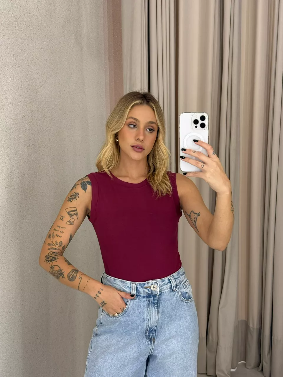 BLUSA ALESSANDRA CAVADA VINHO - 0062480168 - CAROLLA FERRARO