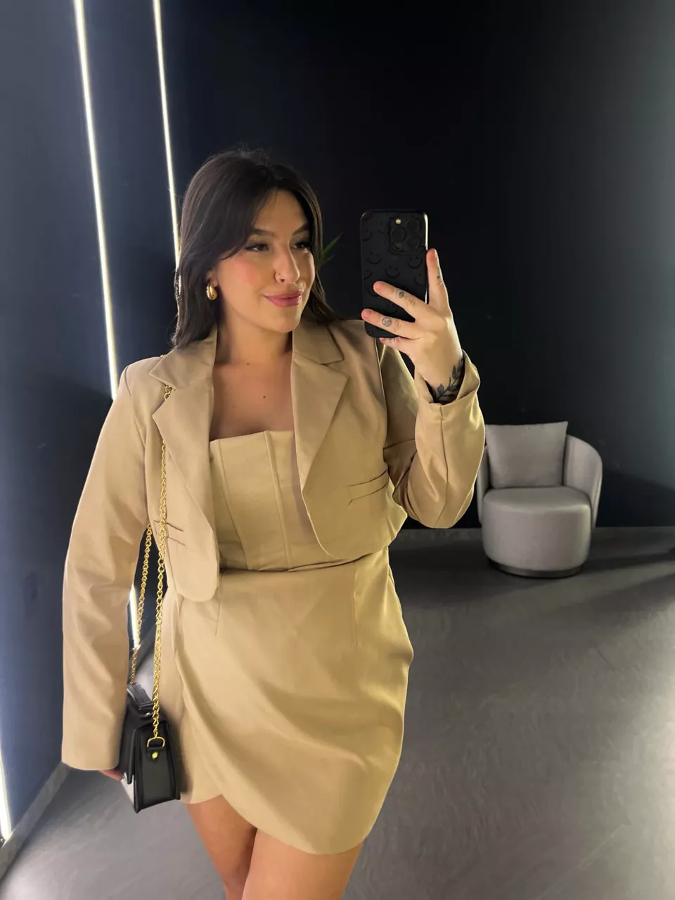 VESTIDO COM BLAZER CAPUCCINO 