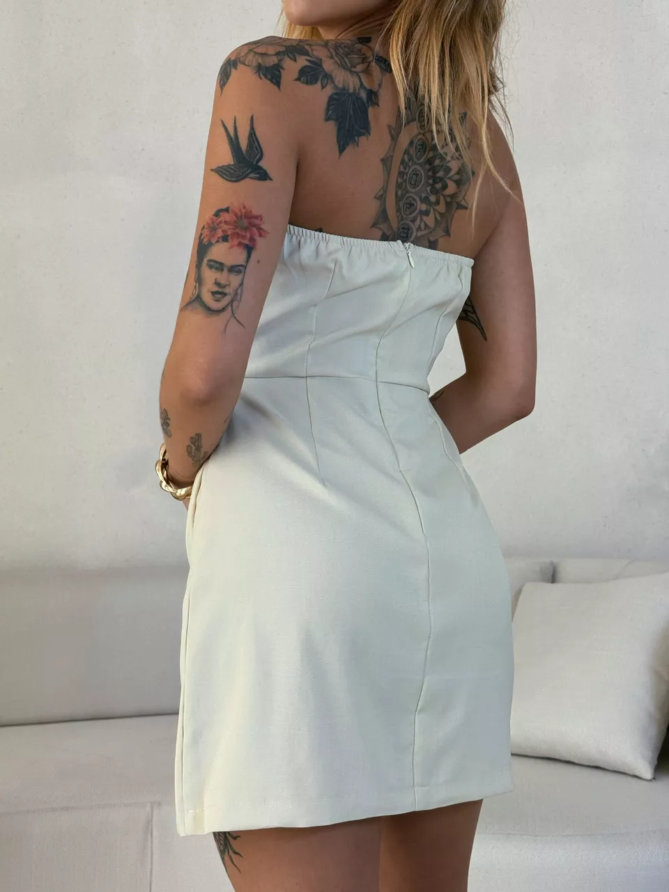 VESTIDO COM BLAZER NUDE