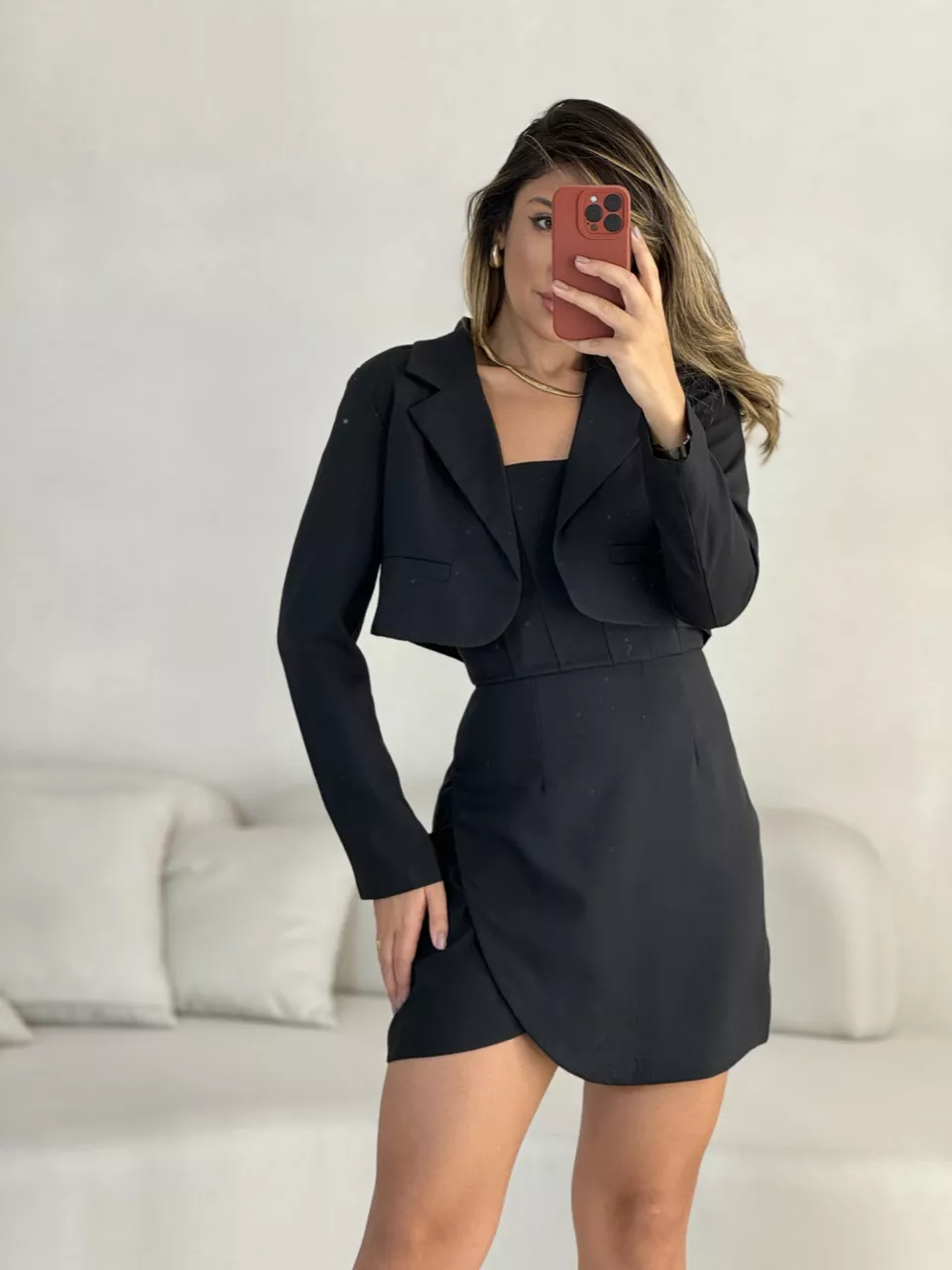VESTIDO COM BLAZER PRETO