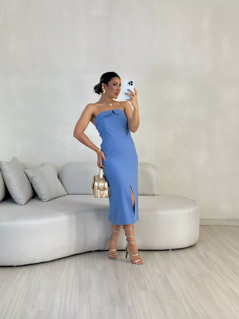 VESTIDO ARIANA TOMARA QUE CAIA BABY BLUE - 0055640... - CAROLLA FERRARO