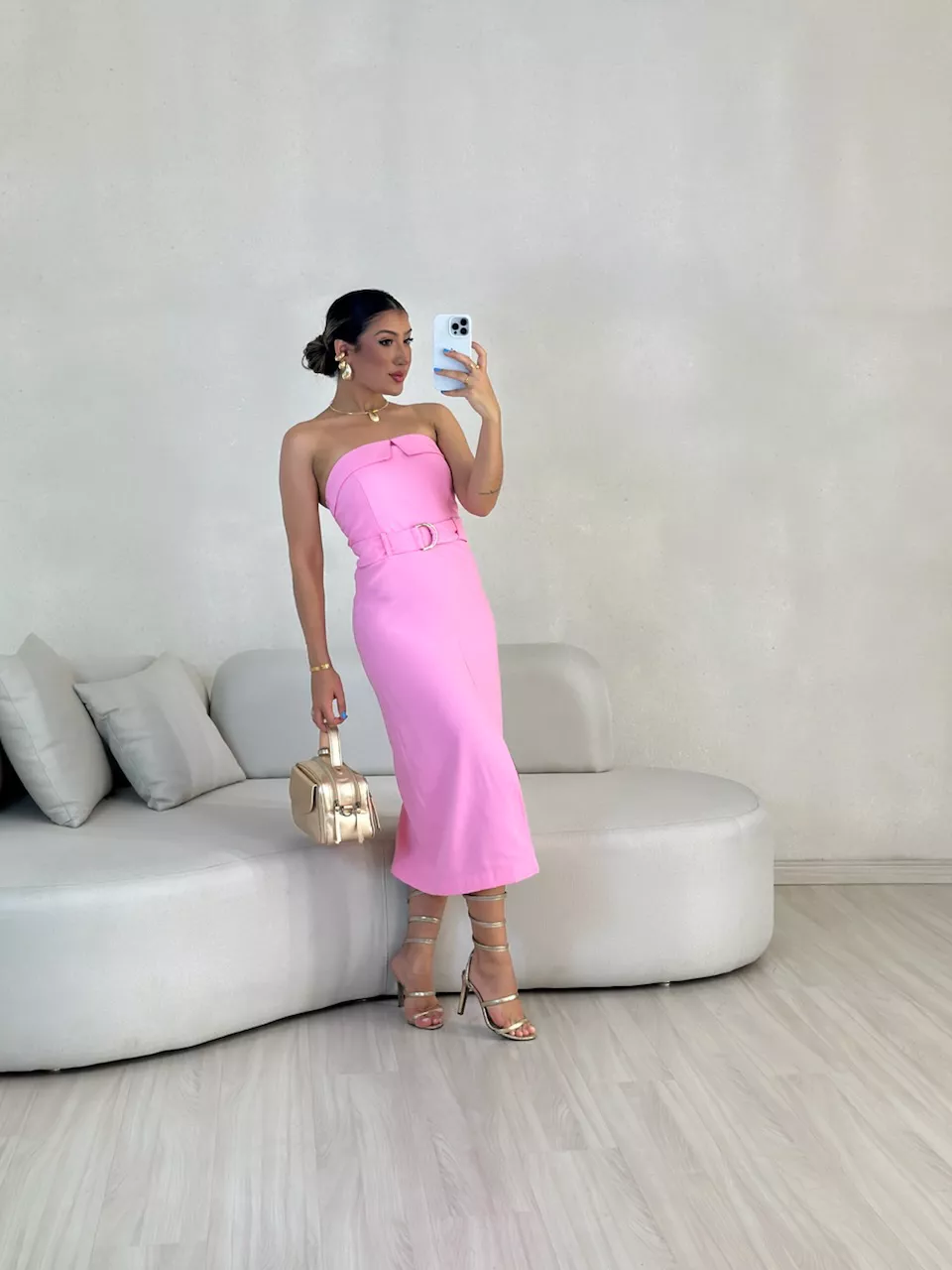 VESTIDO ARIANA TOMARA QUE CAIA BABY PINK - 0055640... - CAROLLA FERRARO