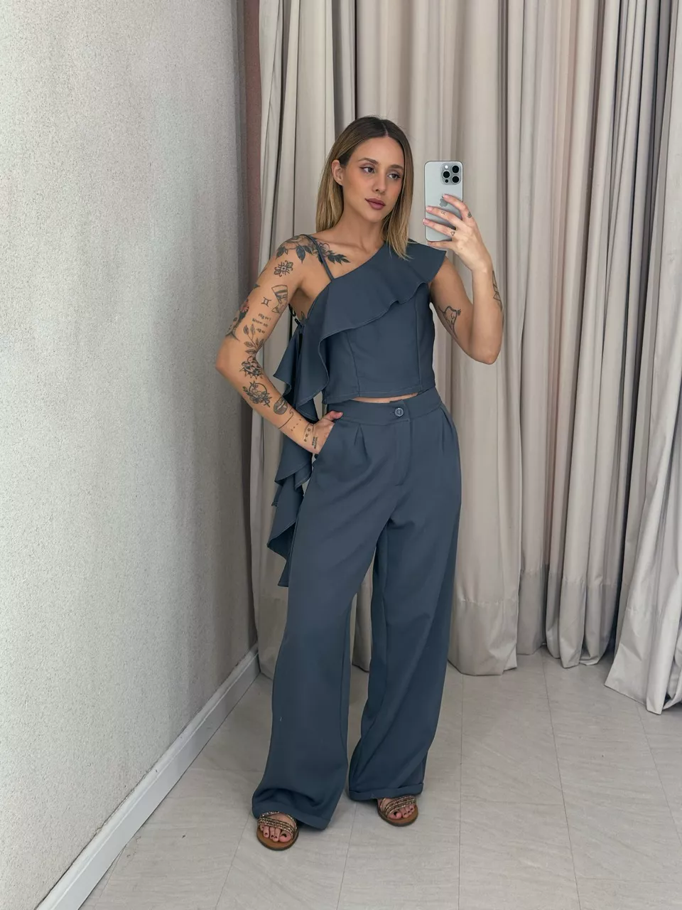 CONJUNTO FABIOLA CALÇA CHUMBO - 0057590092 - CAROLLA FERRARO