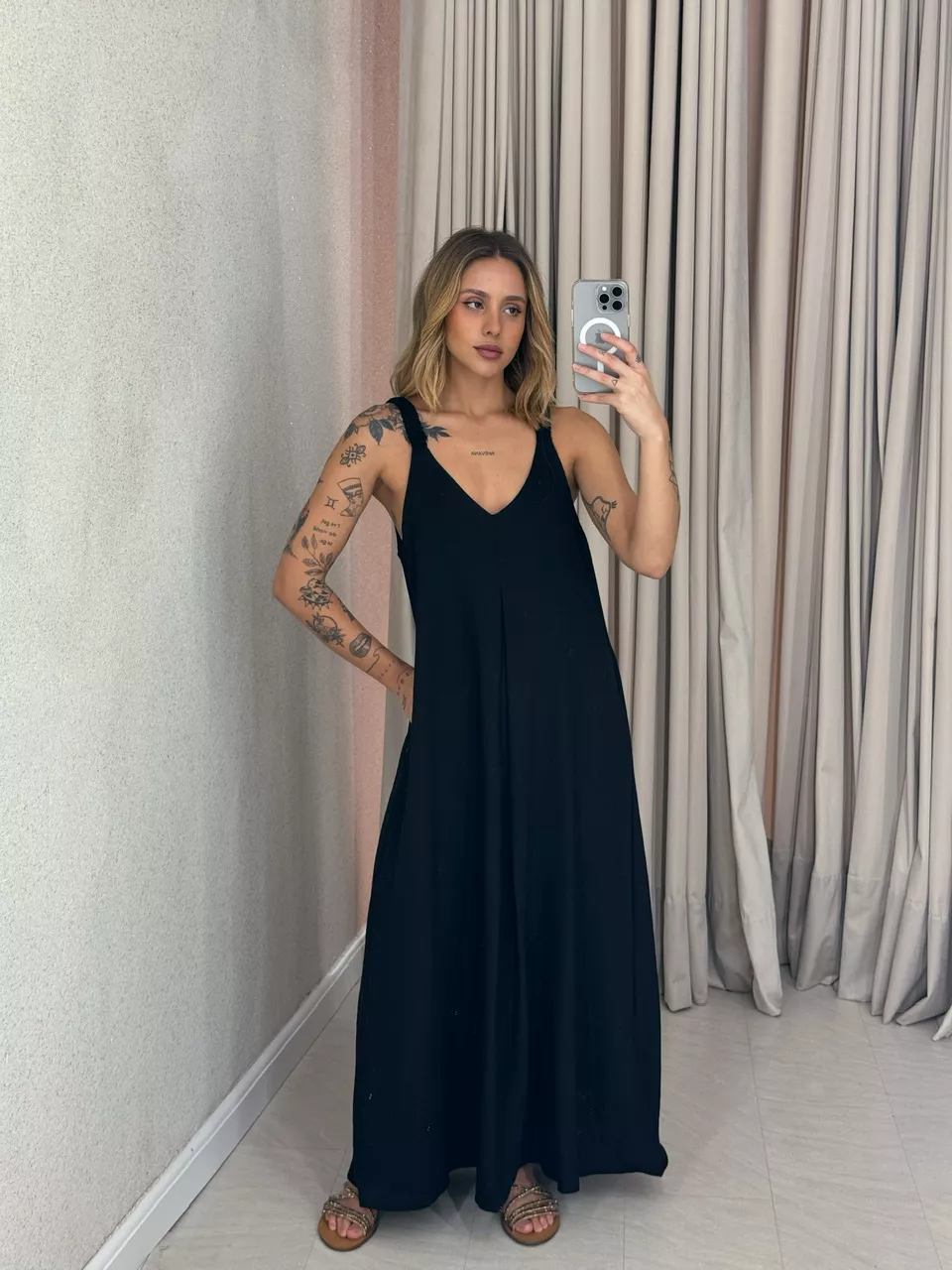 VESTIDO SUZANE 02 ALÇA PRETO - 0057630032 - CAROLLA FERRARO
