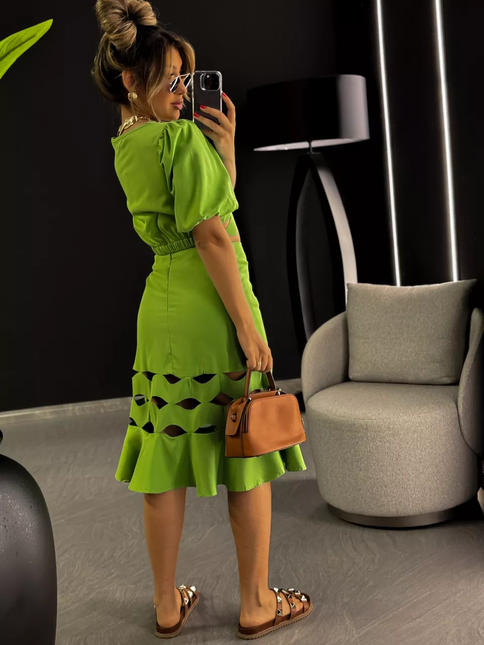 CONJUNTO LAILA SAIA VAZADA VERDE