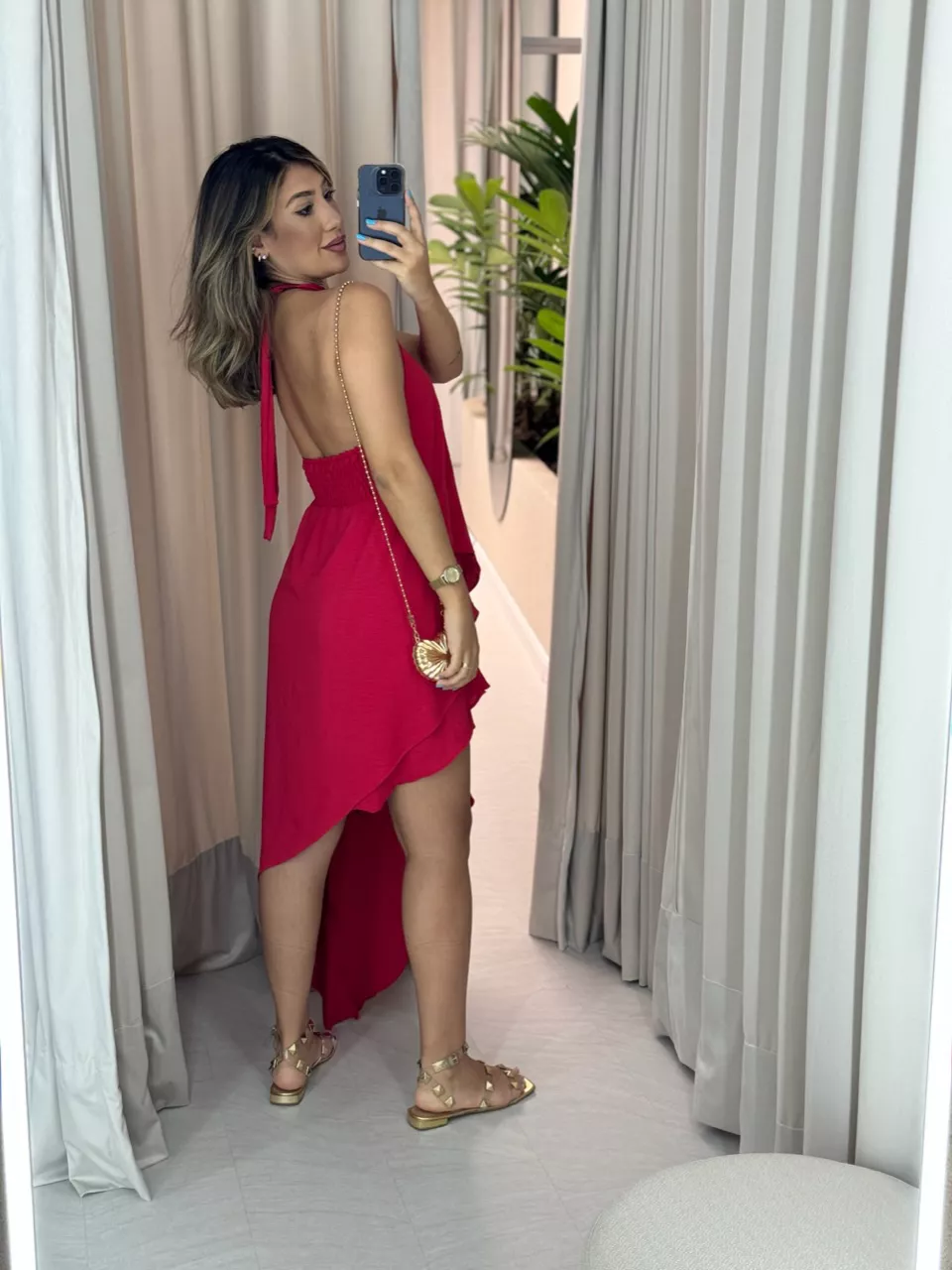 VESTIDO KAMILA FRENTE ÚNICA VERMELHO