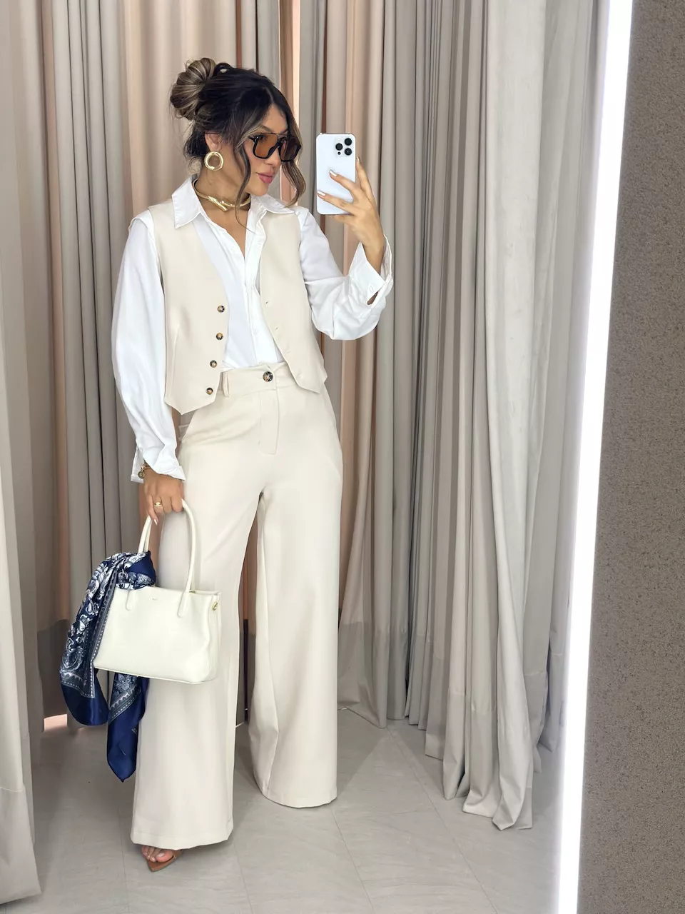 CONJUNTO VIRGÍNIA CALÇA AREIA - 0060780110 - CAROLLA FERRARO