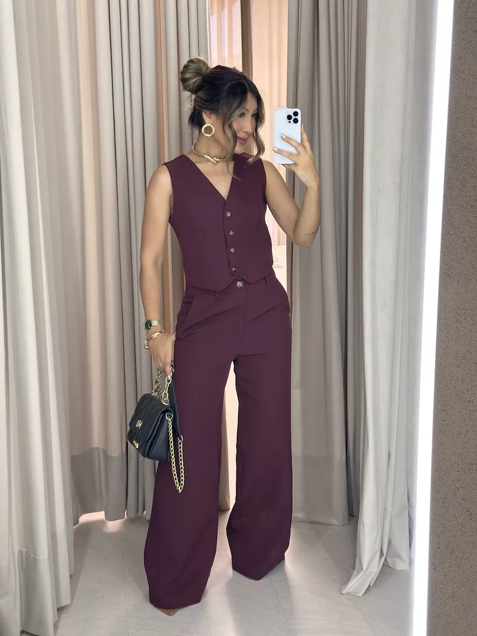 CONJUNTO VIRGÍNIA CALÇA VINHO - 0060780168 - CAROLLA FERRARO