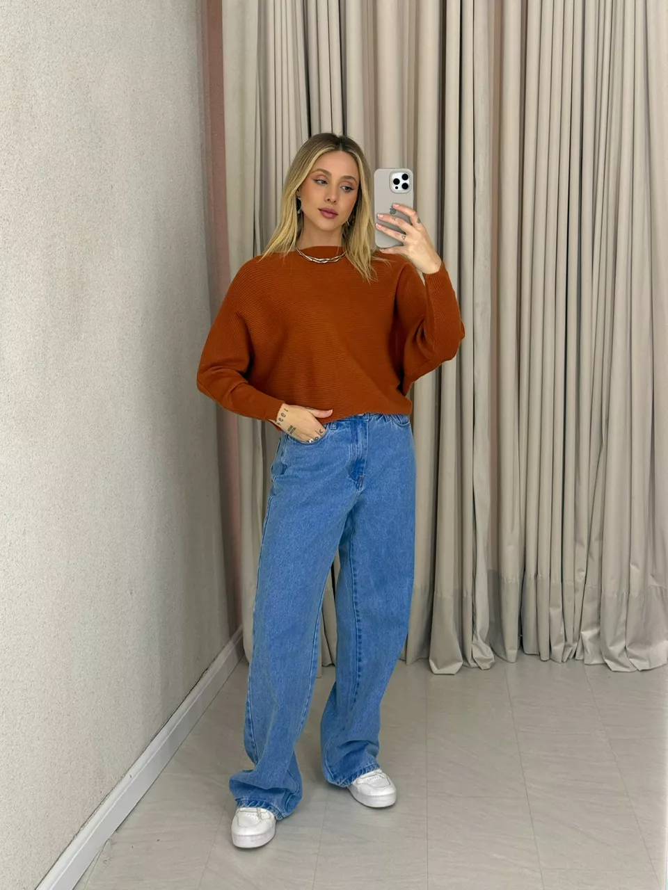 BLUSA ADRIANE TRICOT CARAMELO