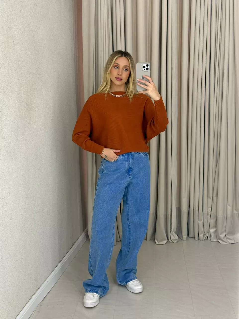 BLUSA ADRIANE TRICOT CARAMELO