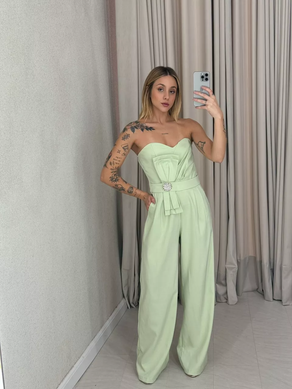 MACACÃO ZOE TOMARA QUE CAIA VERDE - 0054420014 - CAROLLA FERRARO