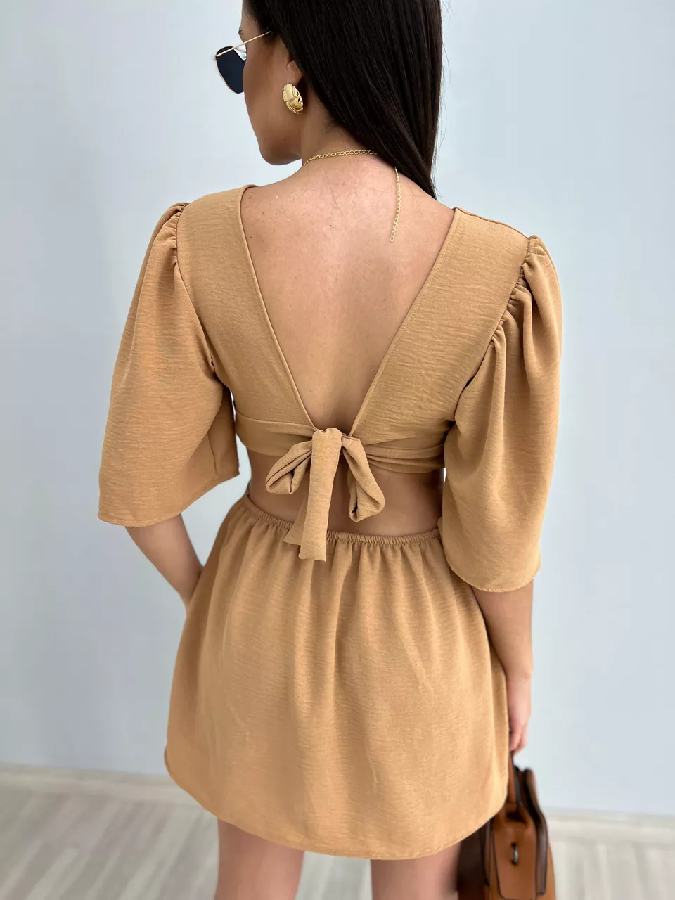 VESTIDO PÉROLA CREPE NUDE