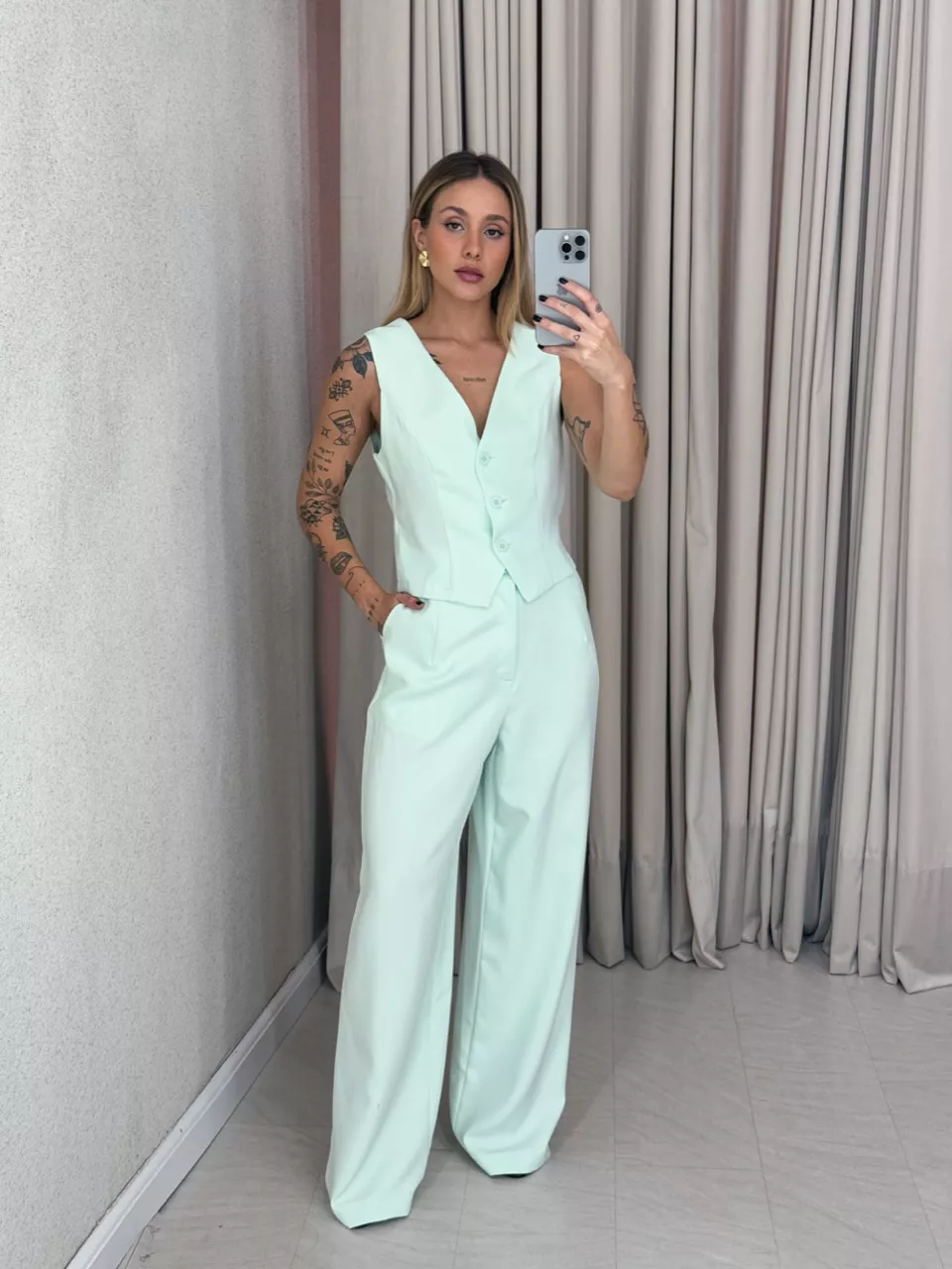 CONJUNTO NATHANY CALÇA BABY GREEN - 0060440400 - CAROLLA FERRARO