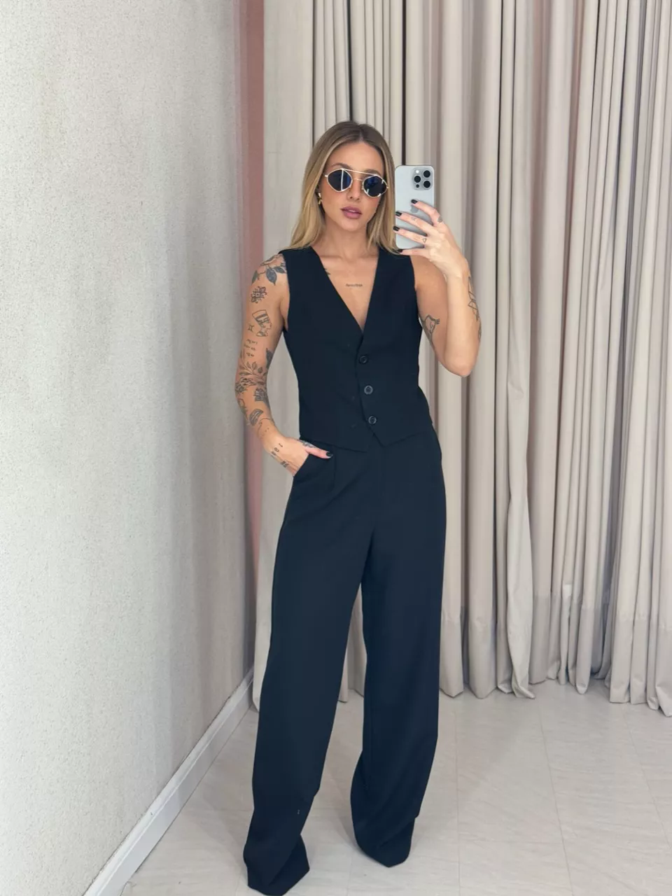 CONJUNTO NATHANY CALÇA PRETO - 0060440032 - CAROLLA FERRARO