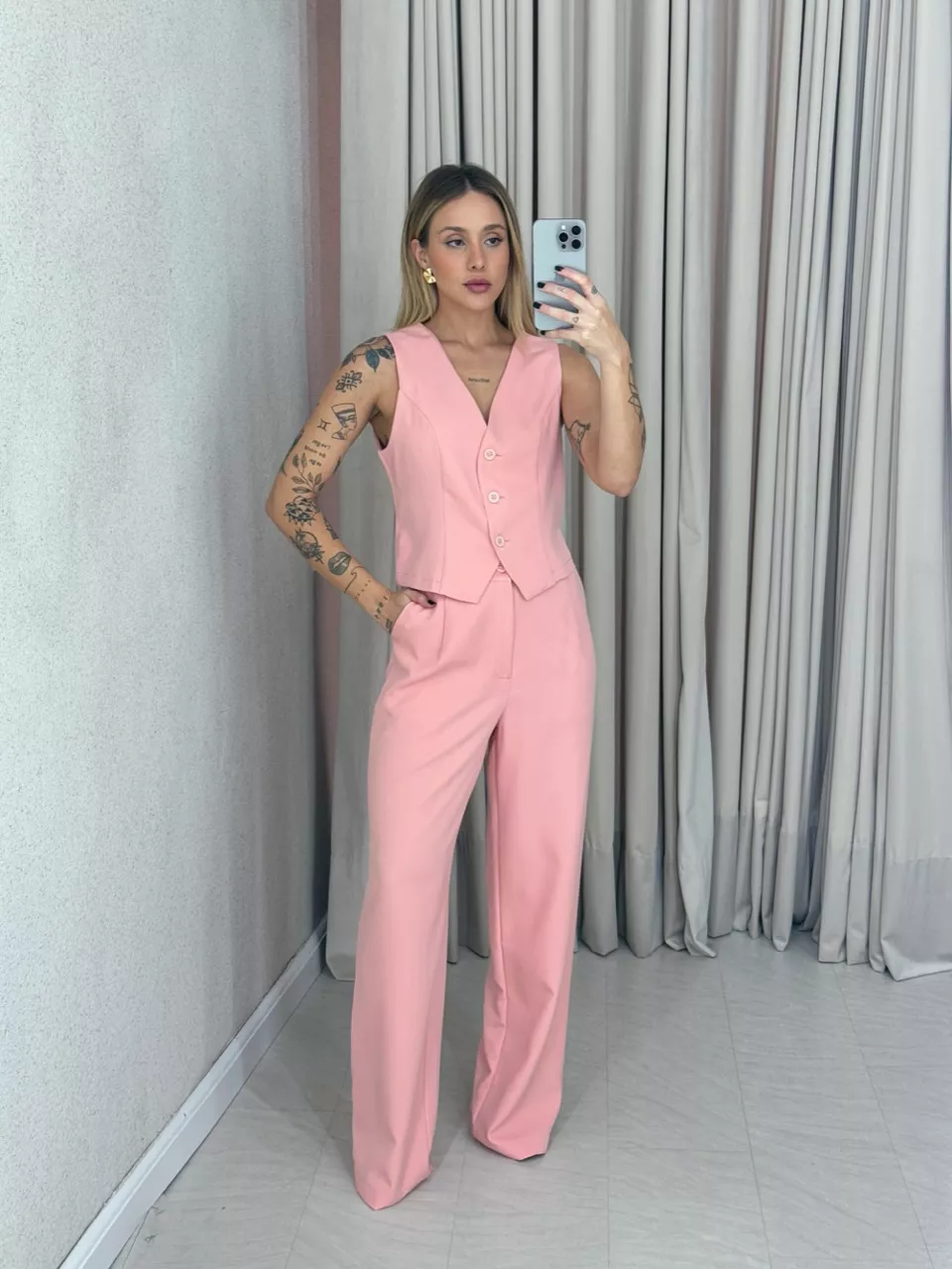 CONJUNTO NATHANY CALÇA ROSA - 0060440031 - CAROLLA FERRARO