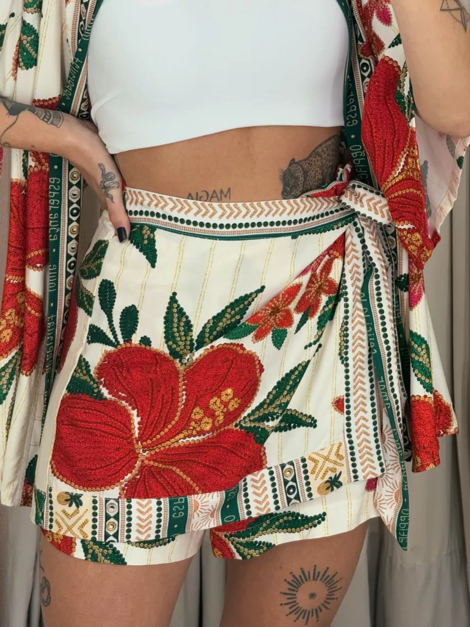 SHORT SAIA VITÓRIA ESTAMPADO off - 0060460048 - CAROLLA FERRARO
