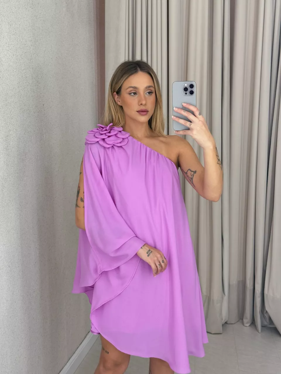 VESTIDO IOLANDA FLOR Lilas