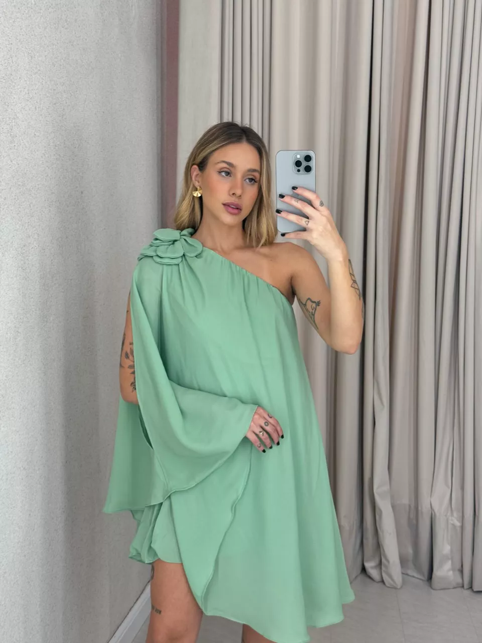 VESTIDO IOLANDA FLOR verde
