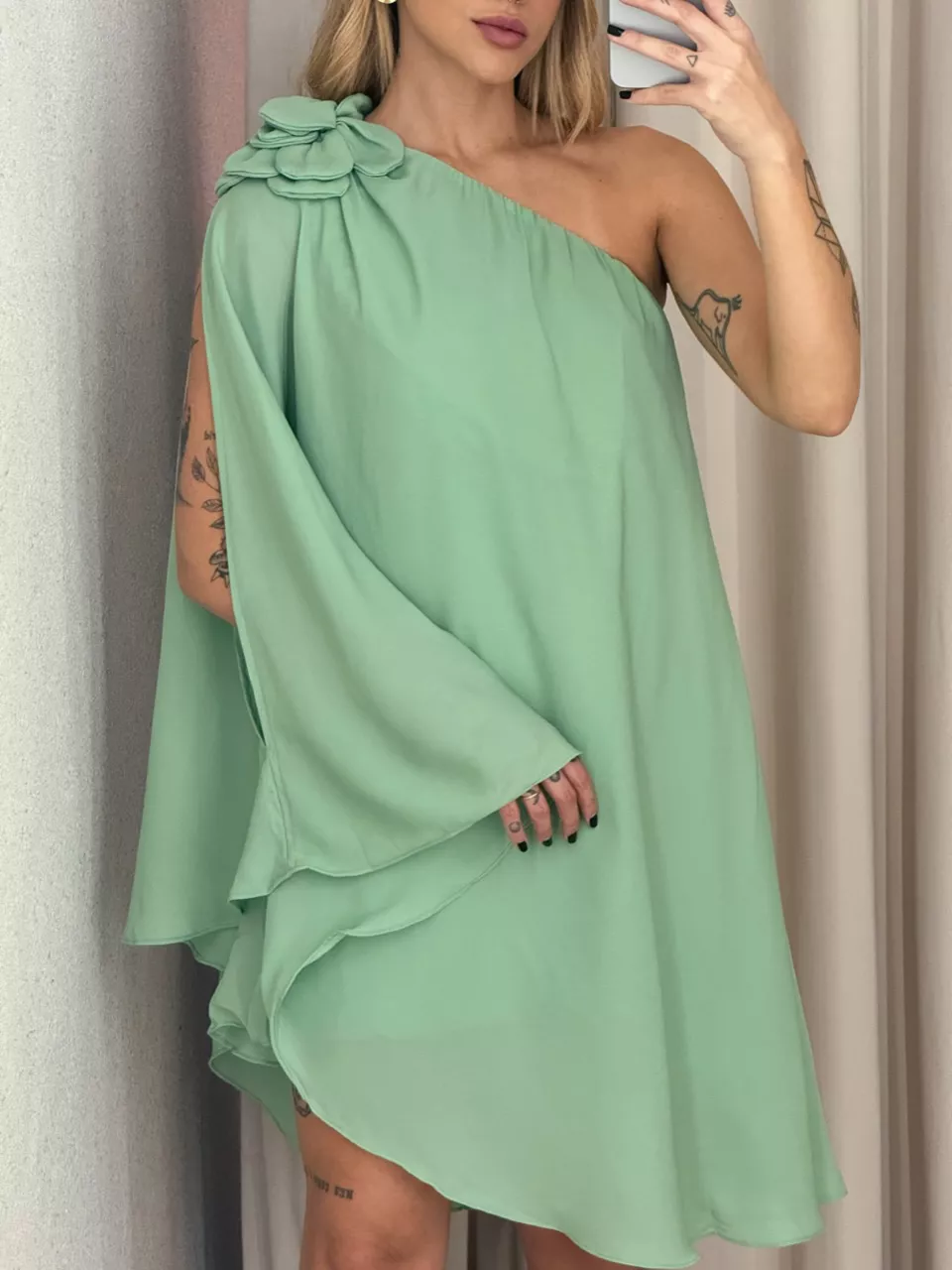 VESTIDO IOLANDA FLOR verde