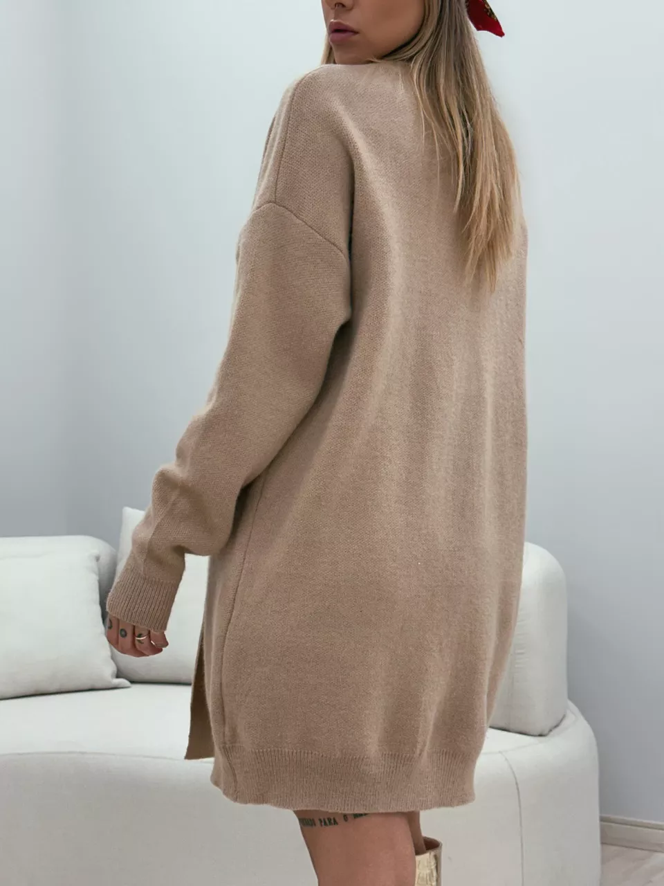 CARDIGAN OVER TRICOT NUDE