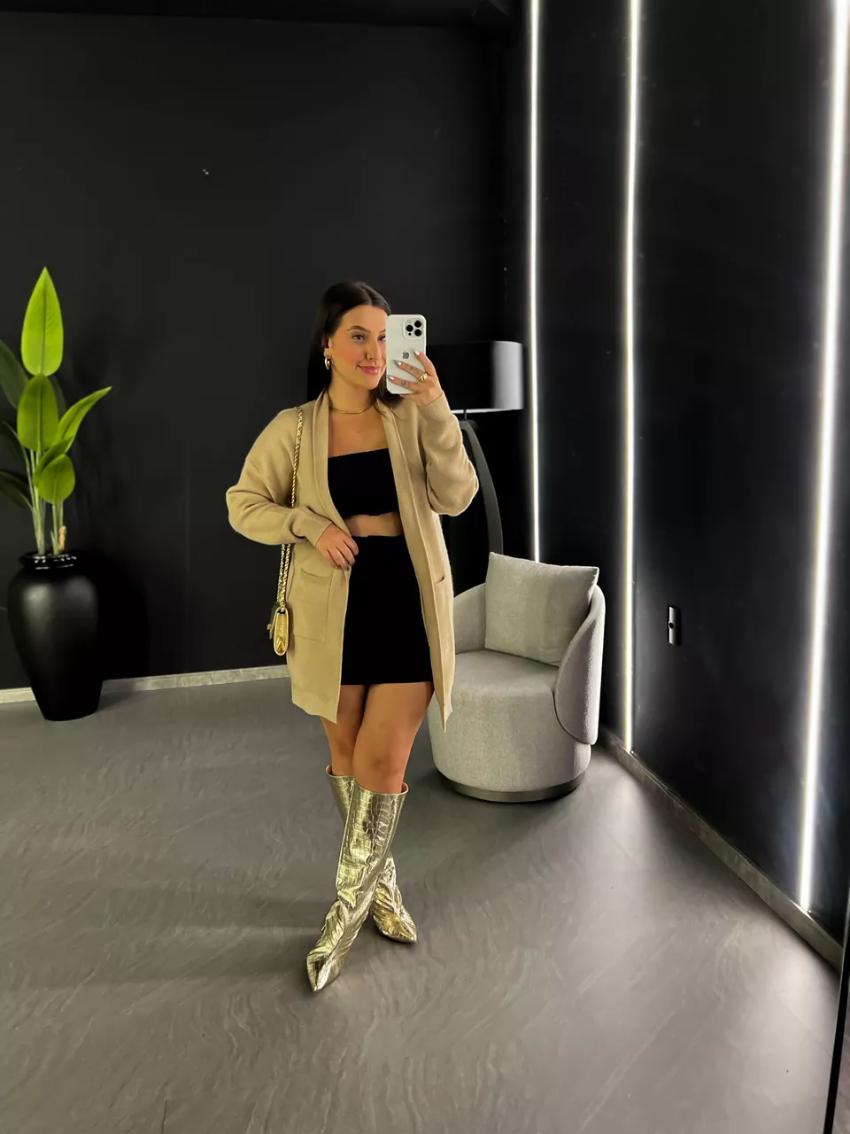 CARDIGAN OVER TRICOT NUDE