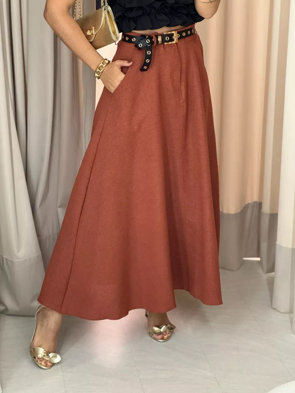 SAIA RAFAELA 03 MIDI TERRACOTA